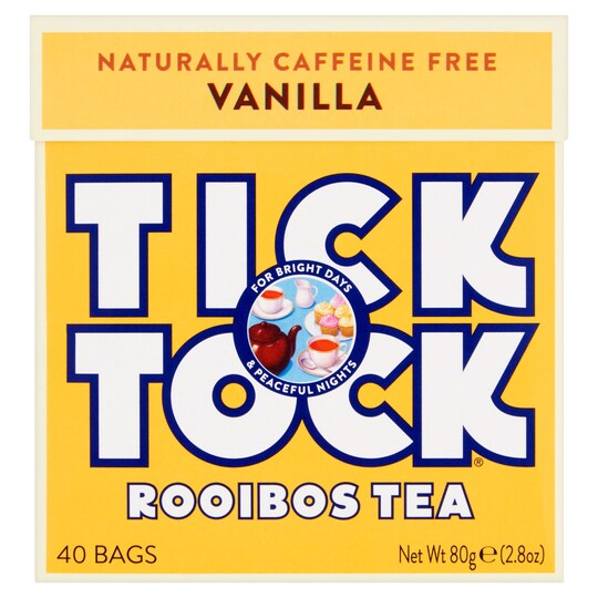 Tick Tock Rooibos Tea Vanilla 40'S 80G Tesco Groceries