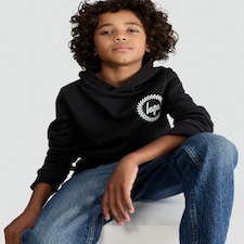 Hype Cotton Rich Logo Hoodie in Black