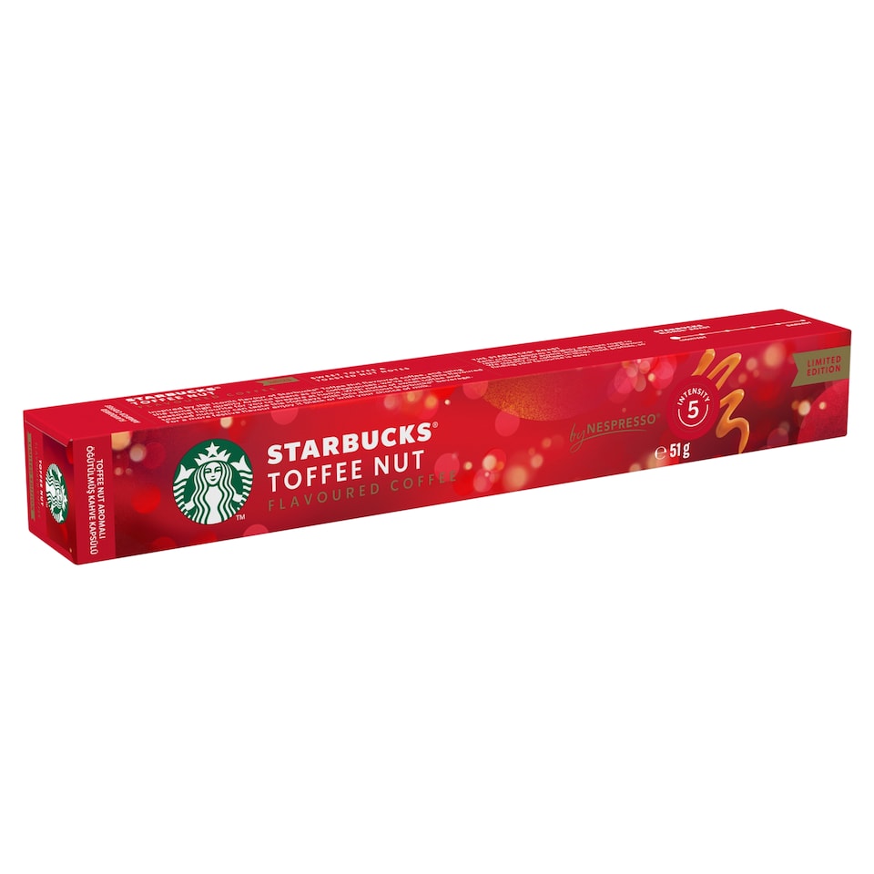 Starbucks by Nespresso Toffee Nut aromázott őrölt pörkölt kávé 10 kapszula 51 g  1. kép