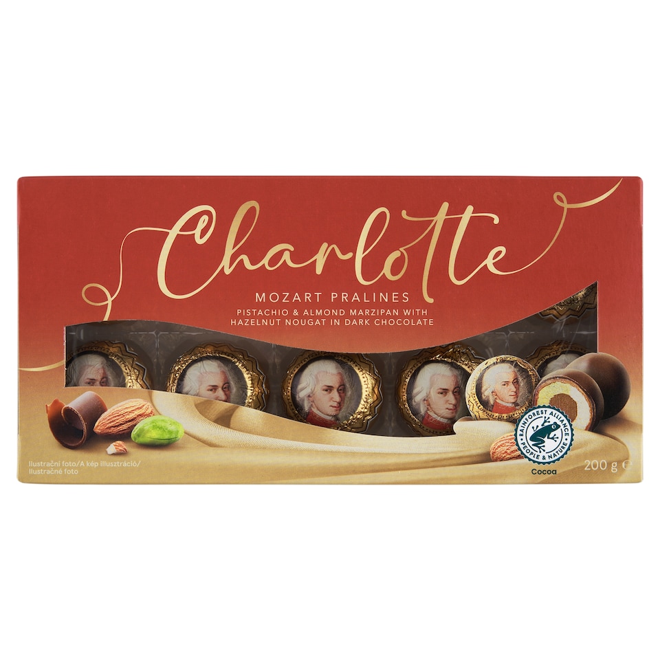 Charlotte Mozart Pralines praliné étcsokoládéval és tejcsokoládéval bevonva 200 g
