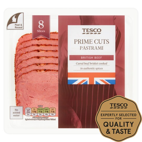 Tesco British Pastrami Slices 100G Tesco Groceries