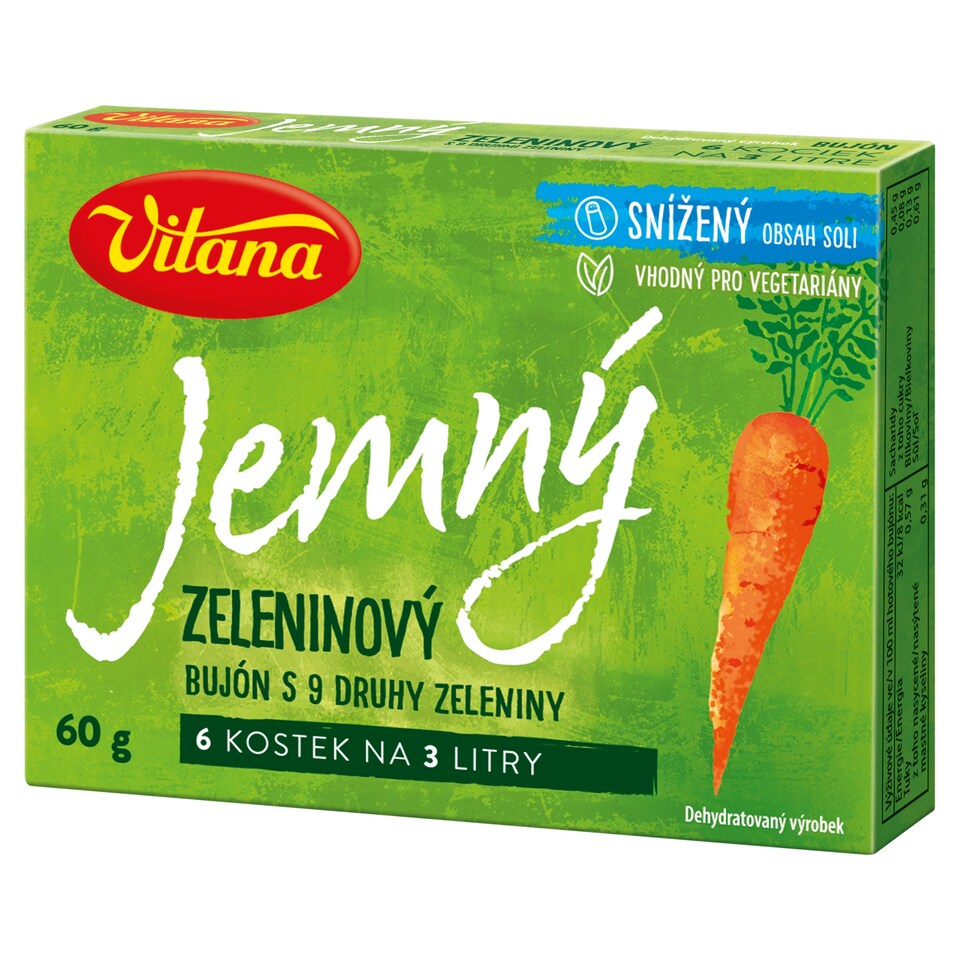 Vitana Jemný zeleninový bujón s 9 druhy zeleniny 6 x 10g (60g)