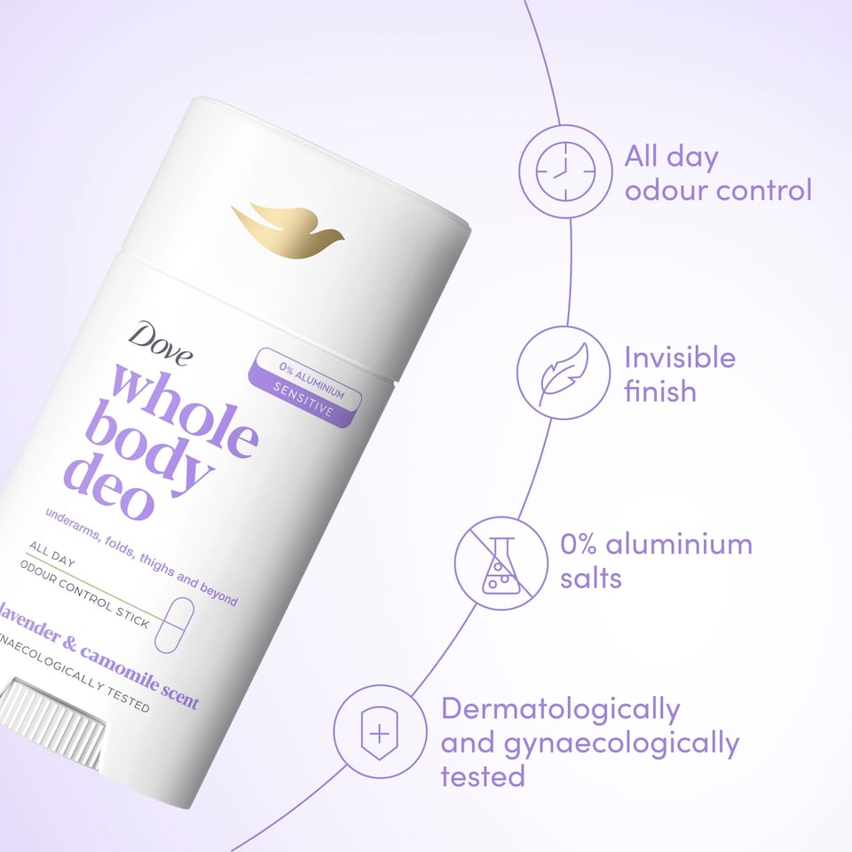image 1 of Dove Lavender & Chamomile Whole Body Deodorant Stick 48h Odour Control 50ml