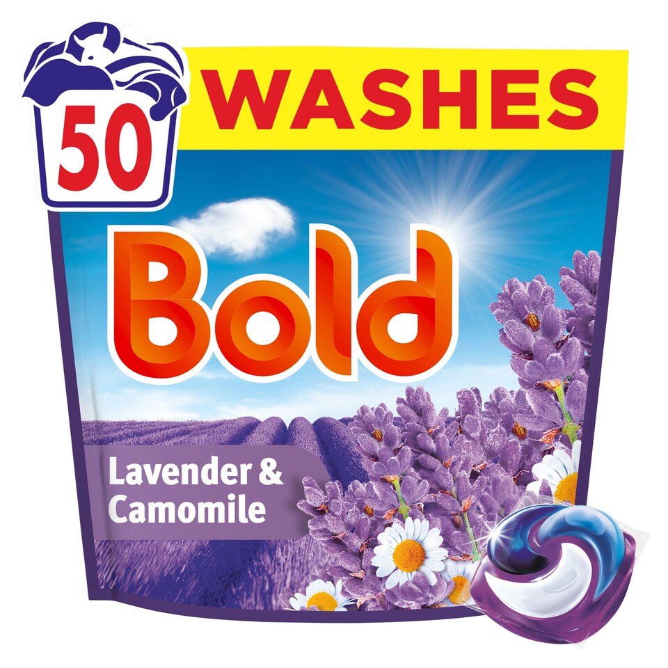 image 1 of Bold Washing Liquid Pods Lavender & Camomile 50 washes 985g