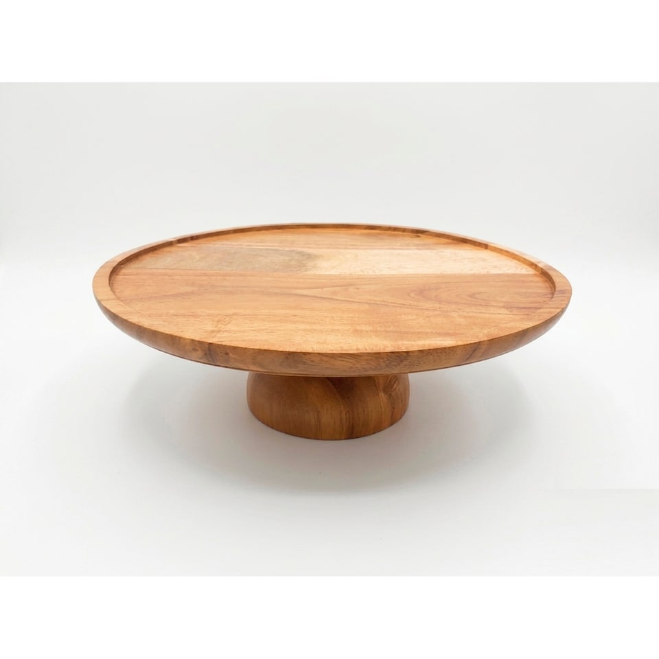 F&F Home Acacia Wood Cake Stand