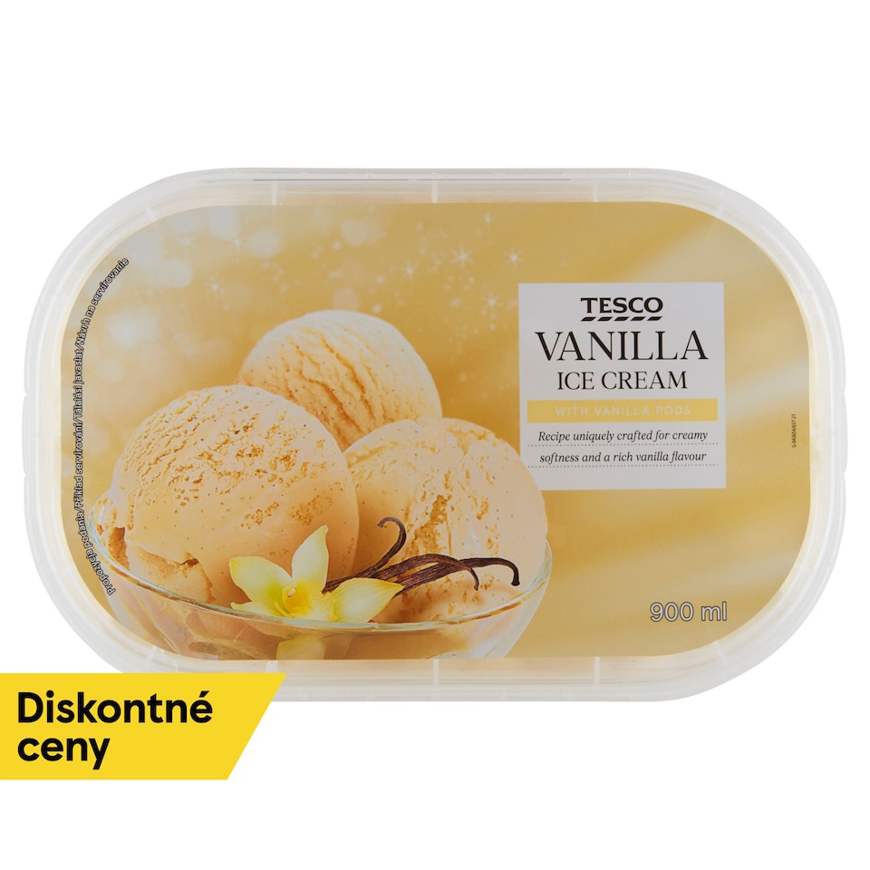 Tesco Smotanový mrazený krém vanilkový 900 ml