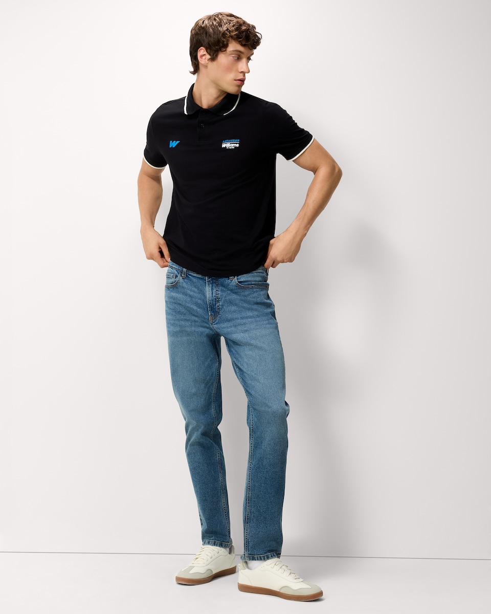 image 1 of Atlassian Williams Pure Cotton F1 Polo Shirt in Navy