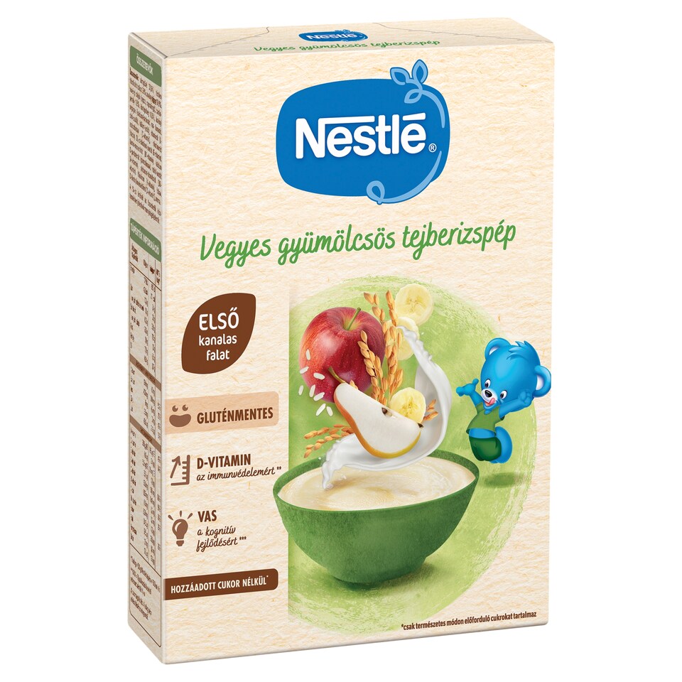 Nestlé vegyes gyümölcsös tejberizspép 6 hónapos kortól 200 g  1. kép