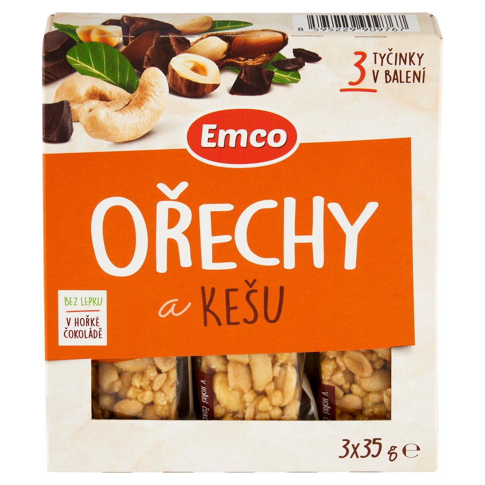 Emco Ořechy a kešu v hořké čokoládě 3 x 35g
