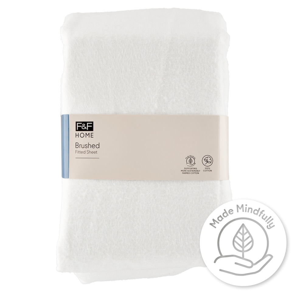 F&F Home Brushed White gumis lepedő 220 cm x 200 cm x 25 cm