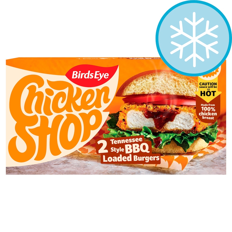 image 1 of Birds Eye Chicken Shop 2 Tennessee Style BBQ Loaded Burgers 250g
