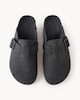 image 2 of F&F Felt Buckle Footbed Slippers in Grey