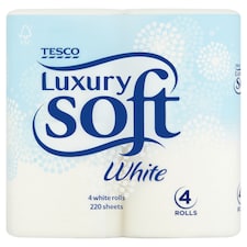 Tesco Luxury Soft White Toilet Tissue 4 Rolls