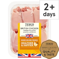 Tesco Chicken Thigh Fillets Skinless & Boneless 600G