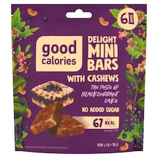 Good Calories Delight Mini Bars with Cashews the Taste of Blackcurrant Cake 6 x 17 g (102 g)