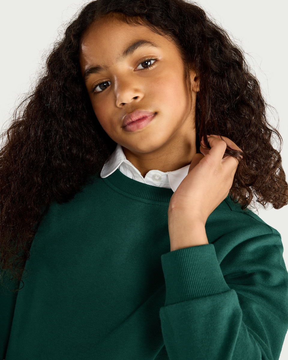 image 1 of F&F School Unisex 2-Pack Cotton Rich Sweatshirts in Green