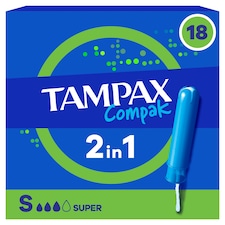 Tampax Compak Super Applicator Tampons 18