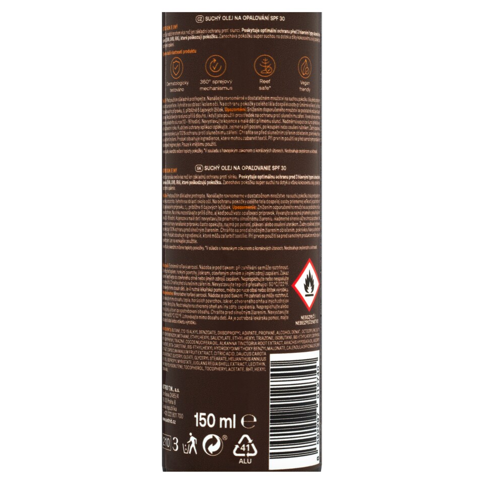 image 1 of Astrid Sun Coconut Love suchý olej na opaľovanie SPF 30 150 ml