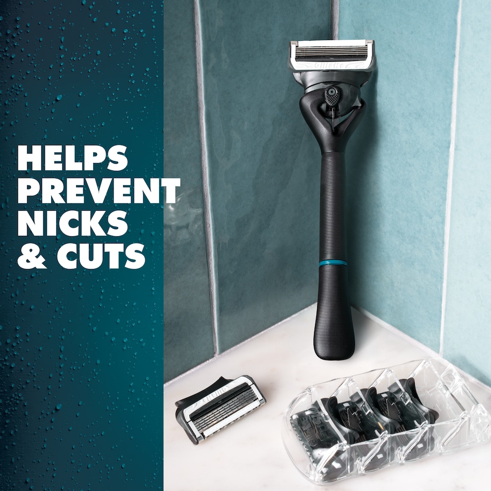 image 1 of Gillette Body and Intimate Razor Cartridges, 4 Blade Refills, Dermatologist Tested, With Lubrastrip