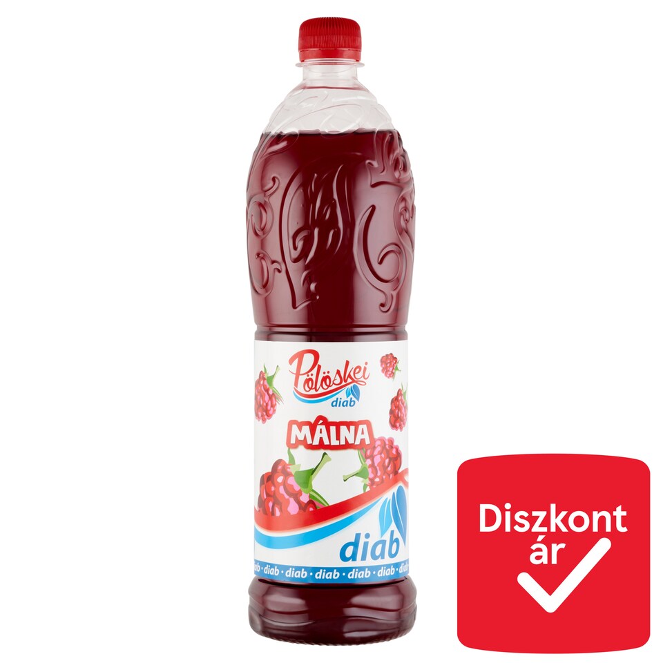 Pölöskei Diab málna ízű szörp édesítőszerekkel 1 l