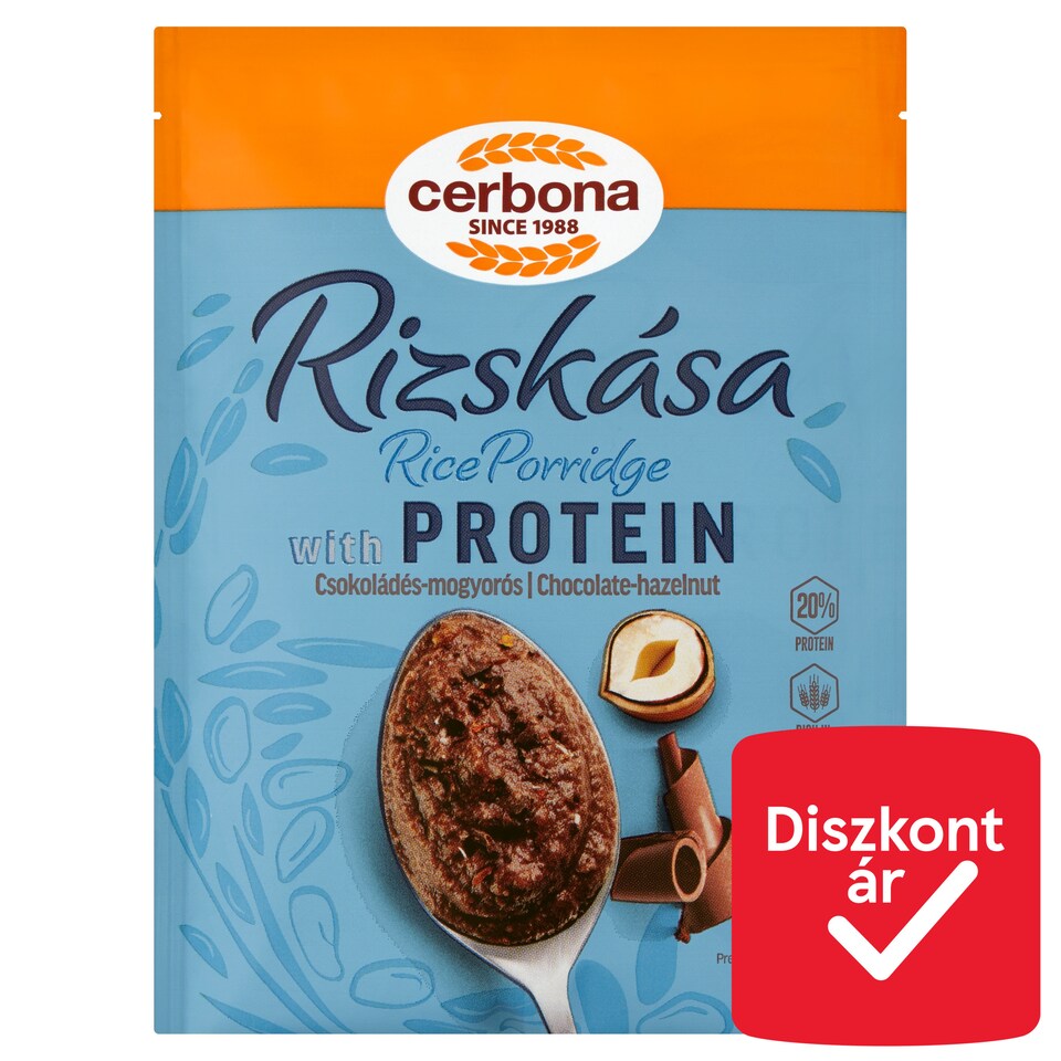 Cerbona Chocolate-Hazelnut Rice Porridge with Protein 45 g