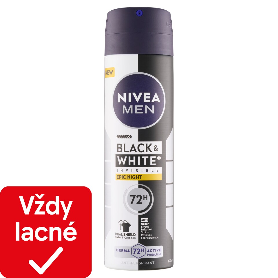 obrázok 1 z Nivea Men Black & White Invisible Epic Night Sprej antiperspirant 150 ml