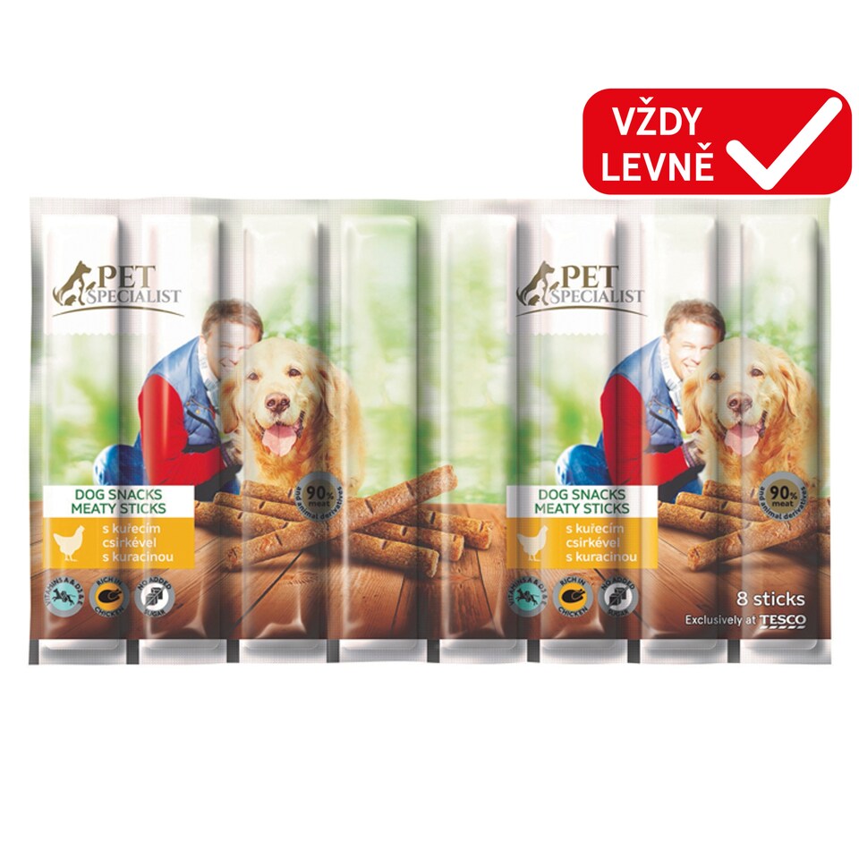 Tesco Pet Specialist Tyčinky bohaté na kuřecí 8 x 11g (88g)