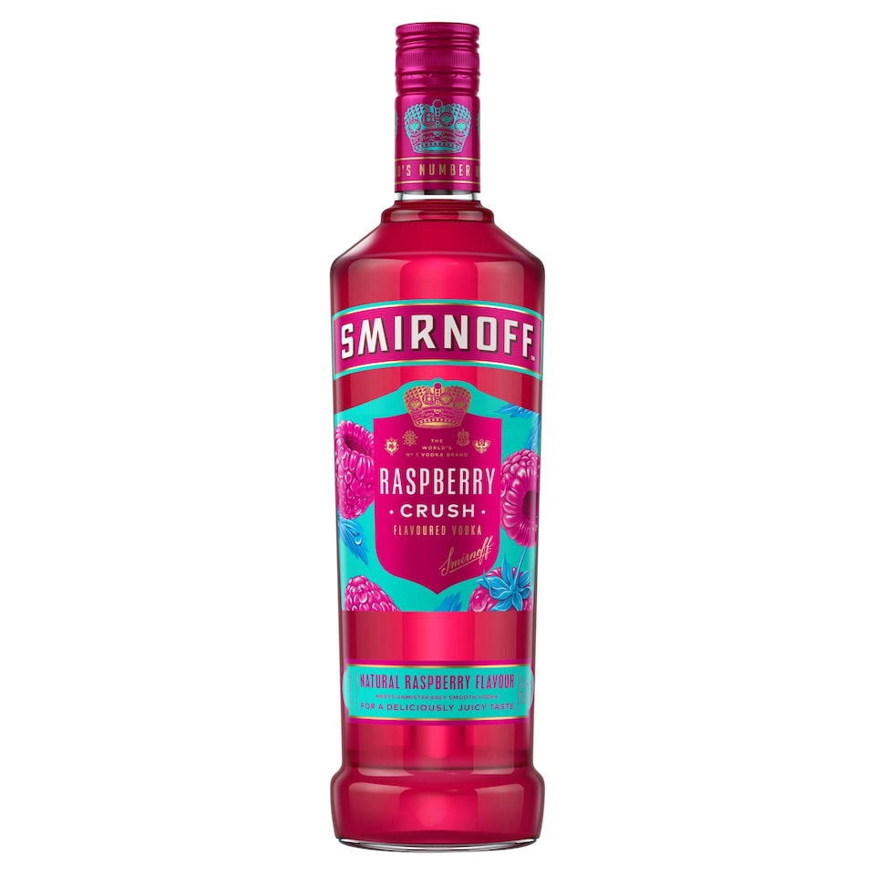 Smirnoff Raspberry Crush Vodka Bottle 35% Vol 70cl