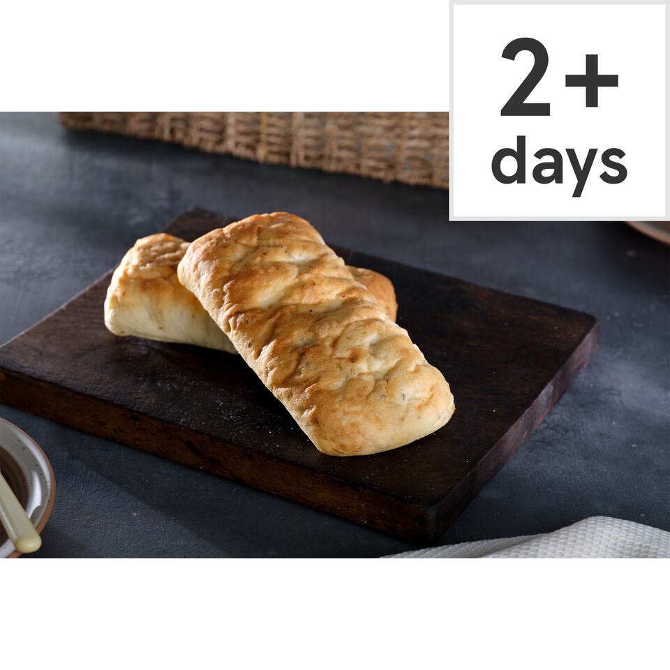 image 1 of Tesco Finest Rosemary and Sea Salt Focaccia Panini 2 Pack