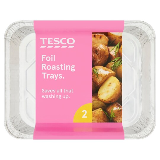 Tesco Foil Roasting Trays 2 Pack 326Mmx260mm Tesco Groceries