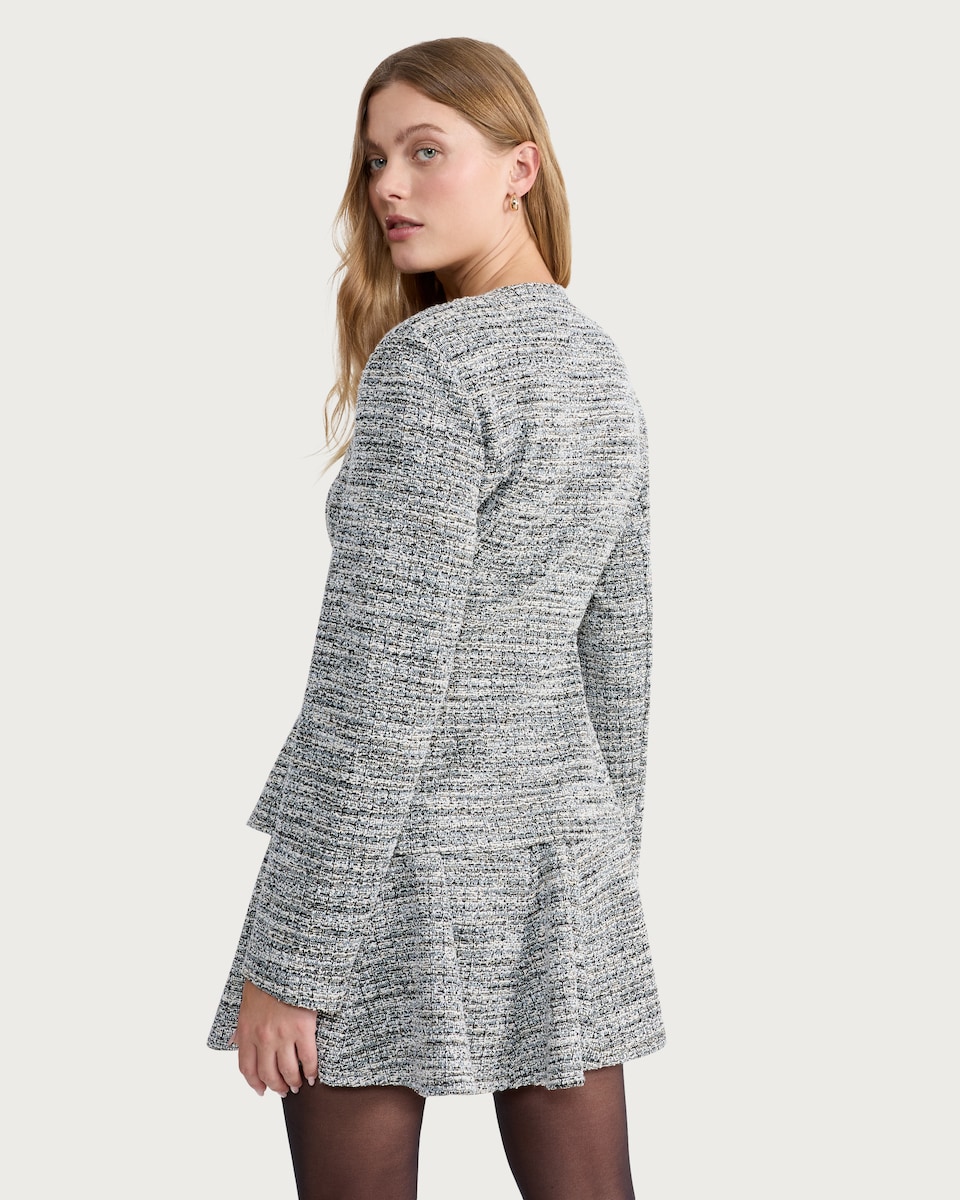 image 1 of F&F Boucle Textured Cardigan in Multi Grey