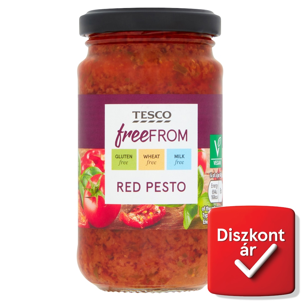 Tesco Free From gluténmentes, bazsalikomos pesto szósz szárított paradicsommal, tofuval 190 g