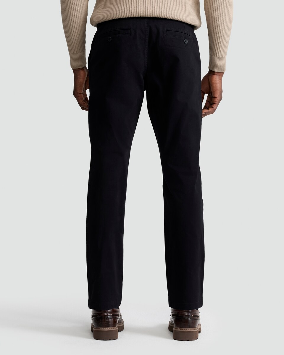 image 1 of F&F Cotton Rich Tailored Slim Fit Chino Trousers in Black