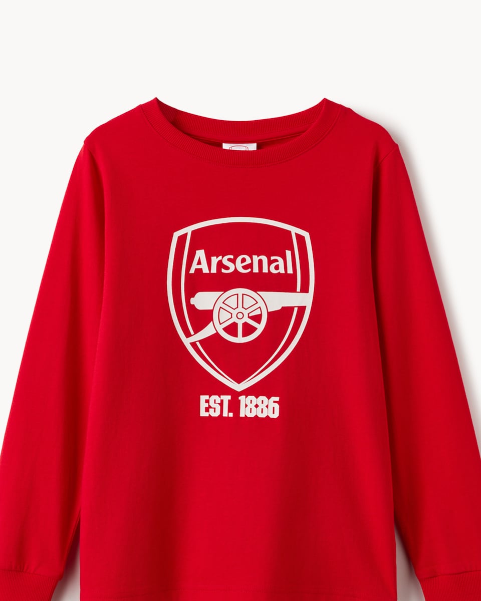 image 1 of Arsenal Pure Cotton Pyjama Set in Red