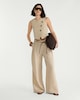 image 2 of The F&F Edit Lyocell Rich Button Up Asymmetric Co-ord Waistcoat in Cream