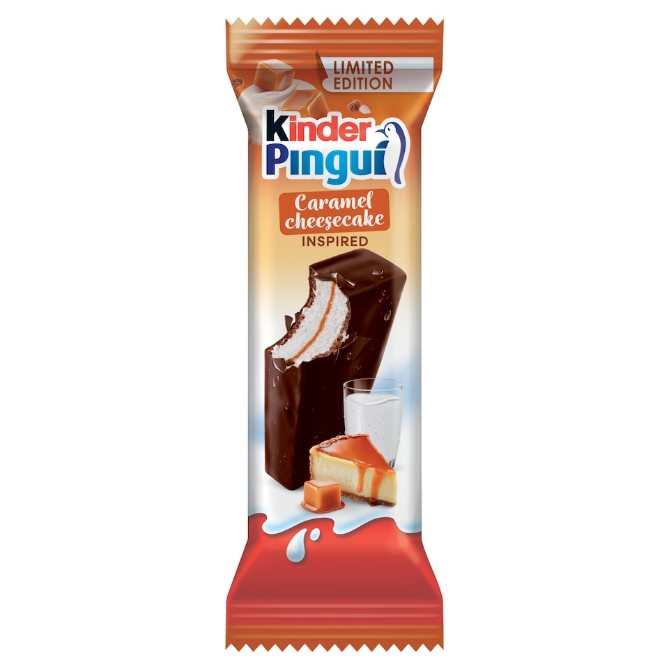 Kinder Pingui mascarpone ízű tejes krémmel és karamelles készítménnyel töltött sütemény 30 g