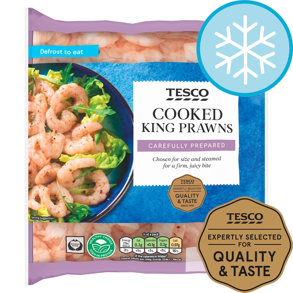 Tesco Cooked King Prawns 170G