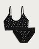 image 4 of F&F 2-Pack Pointelle Bow Print Underwear Set in Black