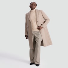 F&F Tailored Lined Longline Coat in Neutral