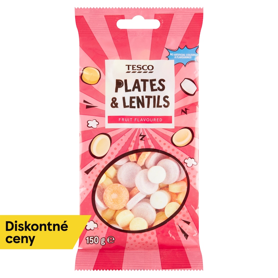 Tesco Komprimáty s ovocnými príchuťami 150 g
