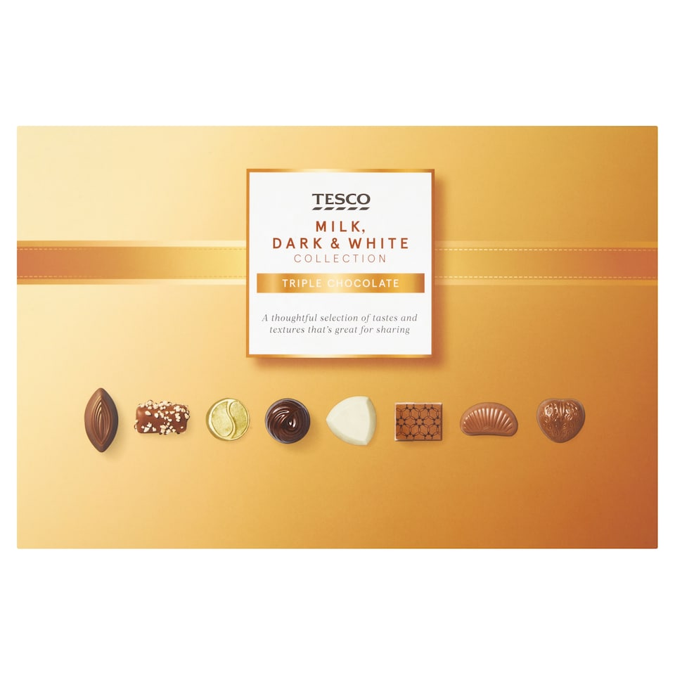 Tesco Collection Milk, Dark & White Chocolate 360G