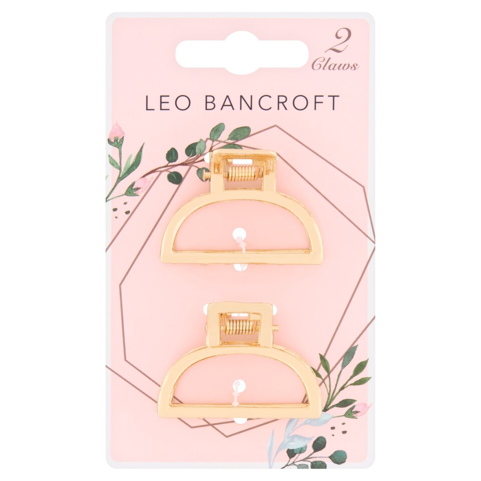 Leo Bancroft Gold Metal Hair Claw Clip 2 Pack