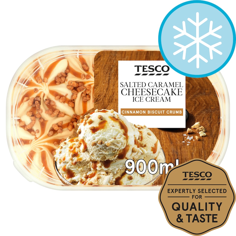 Tesco Salted Caramel Cheesecake Ice Cream 900Ml