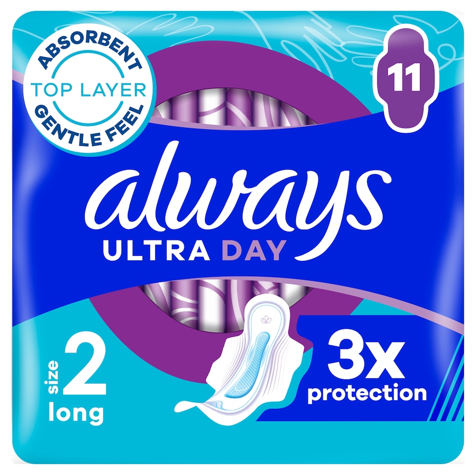 image 1 of Always Ultra Size 2 Long With Wings Sanitary Towels 11 Pack