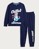 image 4 of F&F Pure Cotton Chilled Christmas Top and Cuffed Joggers Pyjamas in Navy