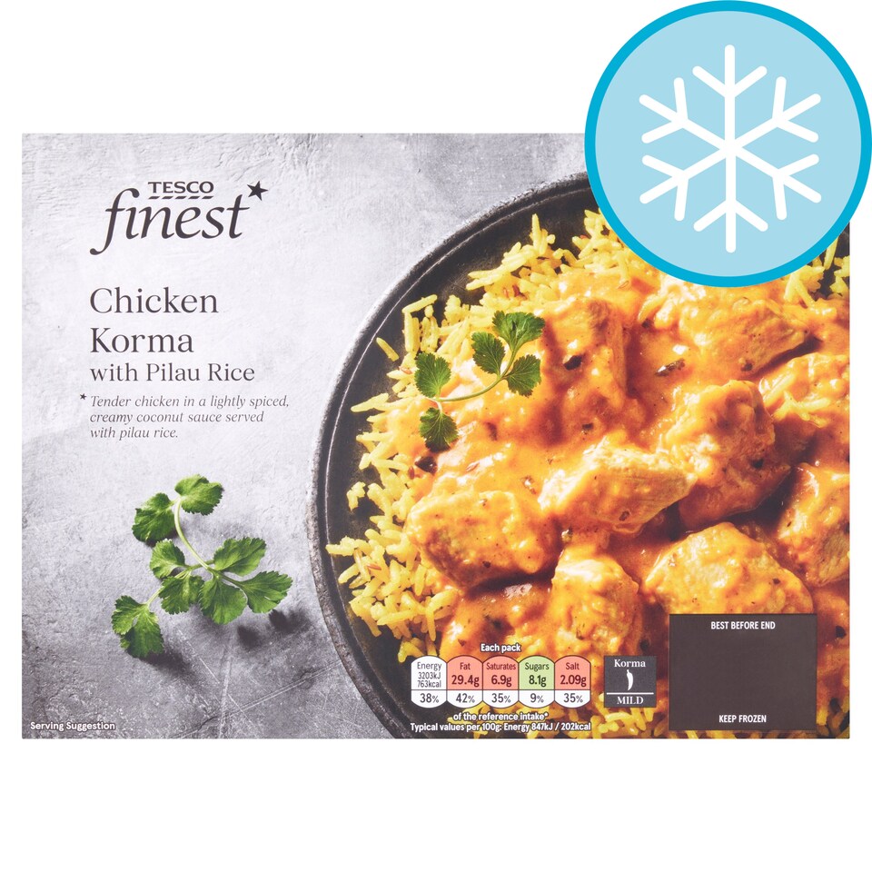 Tesco Finest Chicken Korma with Pilau Rice 400g Tesco Groceries
