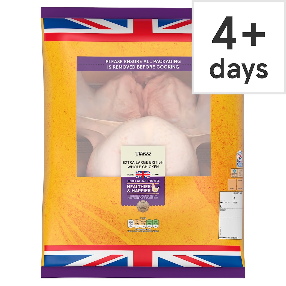 Tesco Extra Large Whole Chicken 2.1-2.6kg