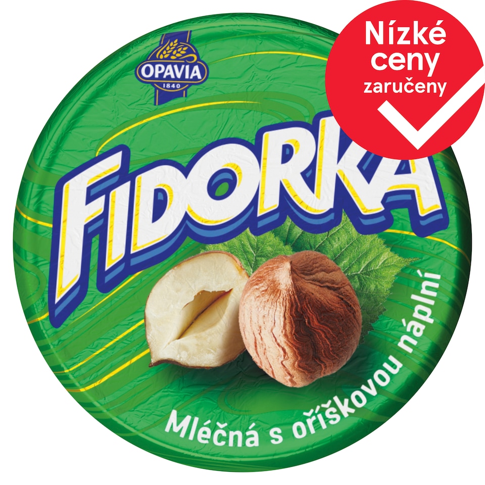 Opavia Fidorka Mléčná s oříškovou náplní  zelená 30g