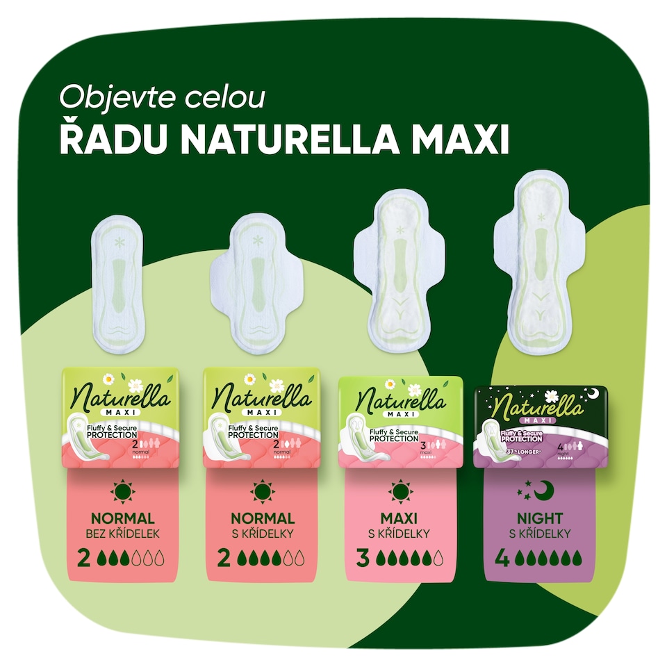 Obrázek 1 pro produkt Naturella Maxi Vložky Night velikost 4 S Křidélky, 14