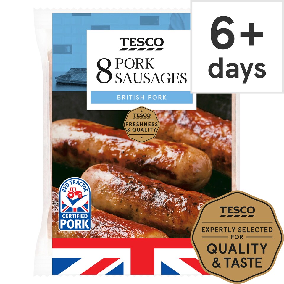 Tesco 8 Pork Sausage 454G (C Tesco Groceries